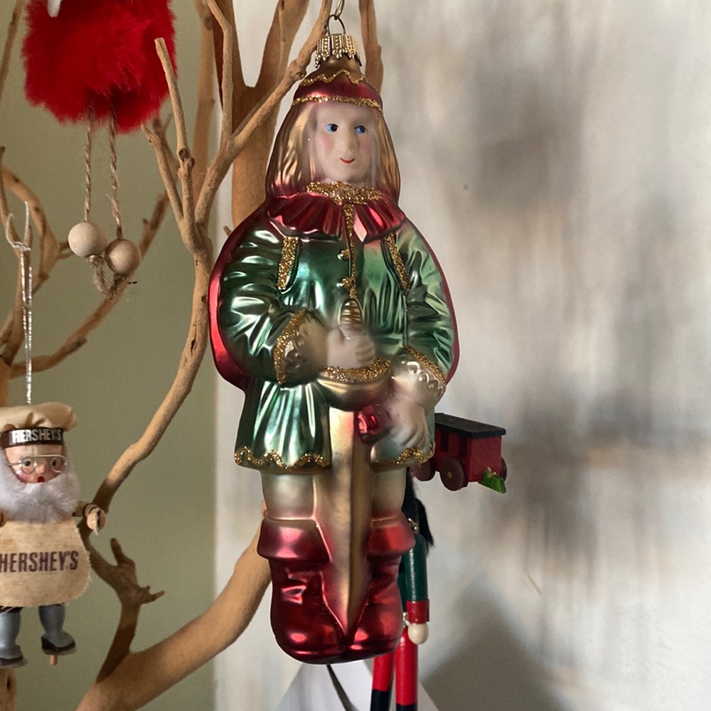 Vintage glass Christmas Ornament knight